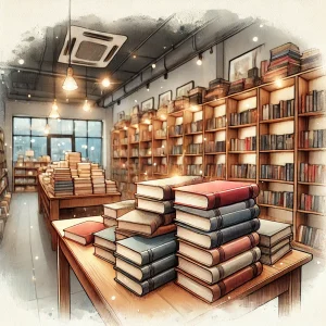 大阪梅田の書店で、カクテルブックとの出会い。バーテンダーになるきっかけとなった一冊の本が平積みされている様子。